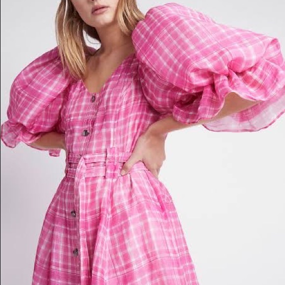 AJE Bungalow MIDI Dress Pink Check • Size 10 • RRP $695 AUD - Picture 5 of 16